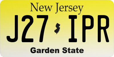 NJ license plate J27IPR