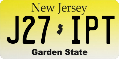 NJ license plate J27IPT