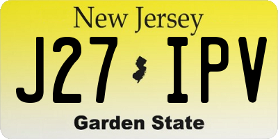 NJ license plate J27IPV