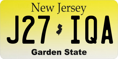 NJ license plate J27IQA