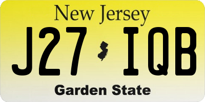 NJ license plate J27IQB