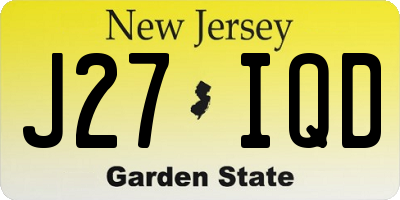 NJ license plate J27IQD