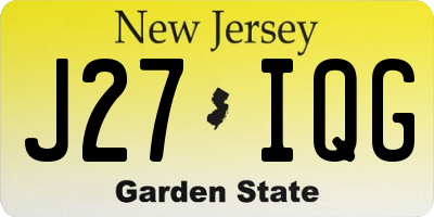 NJ license plate J27IQG