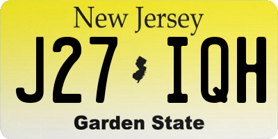 NJ license plate J27IQH