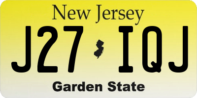 NJ license plate J27IQJ