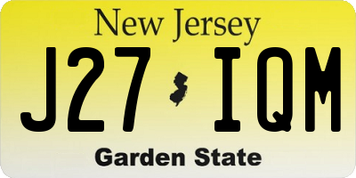 NJ license plate J27IQM