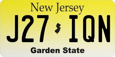 NJ license plate J27IQN