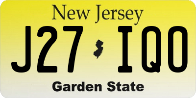 NJ license plate J27IQO