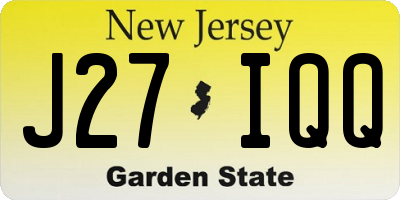NJ license plate J27IQQ