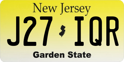 NJ license plate J27IQR