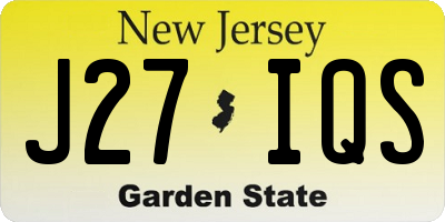 NJ license plate J27IQS