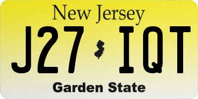 NJ license plate J27IQT
