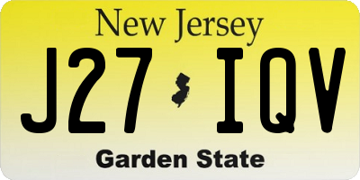 NJ license plate J27IQV
