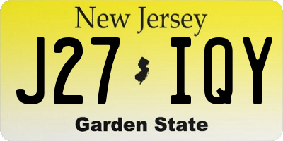NJ license plate J27IQY