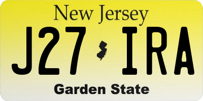 NJ license plate J27IRA