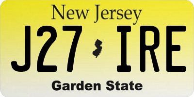 NJ license plate J27IRE
