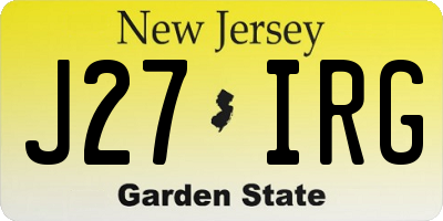 NJ license plate J27IRG