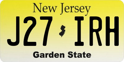 NJ license plate J27IRH