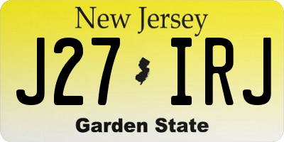 NJ license plate J27IRJ