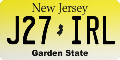NJ license plate J27IRL