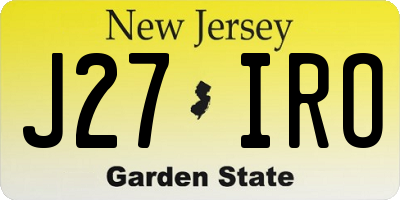 NJ license plate J27IRO