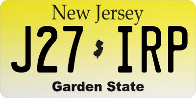 NJ license plate J27IRP
