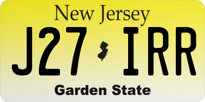NJ license plate J27IRR