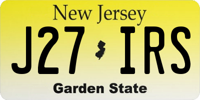 NJ license plate J27IRS