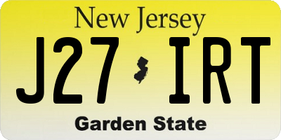 NJ license plate J27IRT