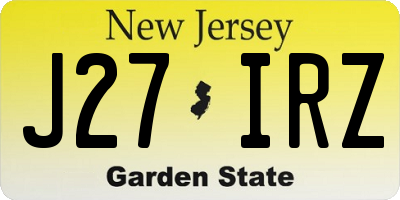 NJ license plate J27IRZ