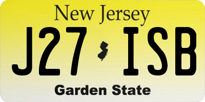NJ license plate J27ISB