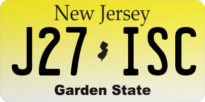 NJ license plate J27ISC