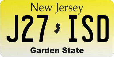 NJ license plate J27ISD