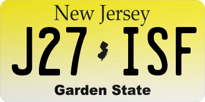 NJ license plate J27ISF