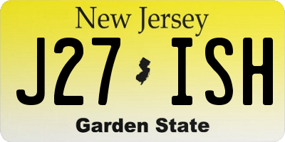 NJ license plate J27ISH