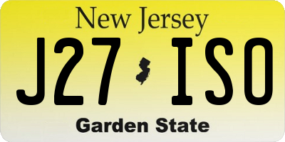 NJ license plate J27ISO