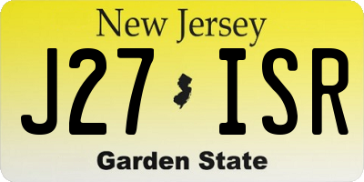 NJ license plate J27ISR