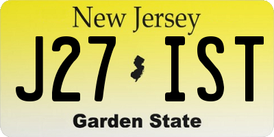 NJ license plate J27IST