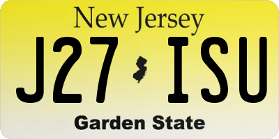 NJ license plate J27ISU