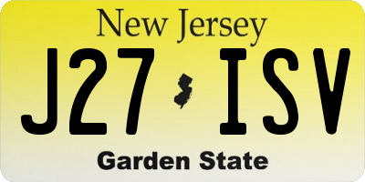 NJ license plate J27ISV