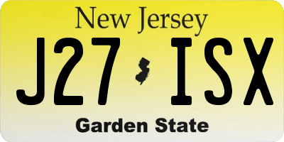 NJ license plate J27ISX