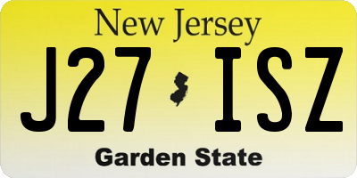 NJ license plate J27ISZ