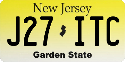 NJ license plate J27ITC