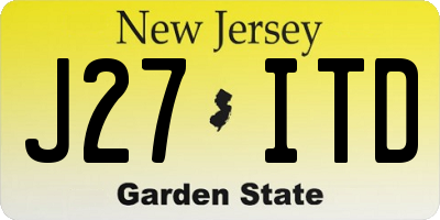 NJ license plate J27ITD