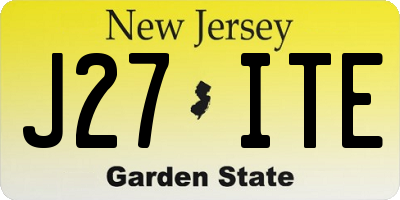NJ license plate J27ITE