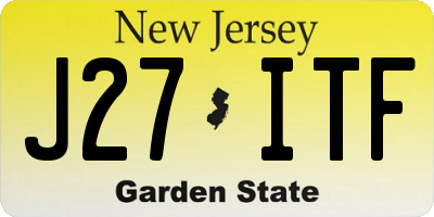 NJ license plate J27ITF