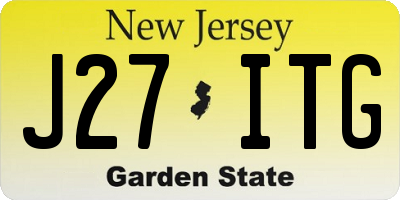 NJ license plate J27ITG
