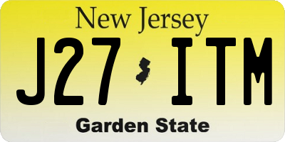 NJ license plate J27ITM