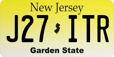 NJ license plate J27ITR