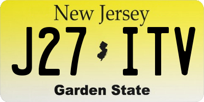NJ license plate J27ITV